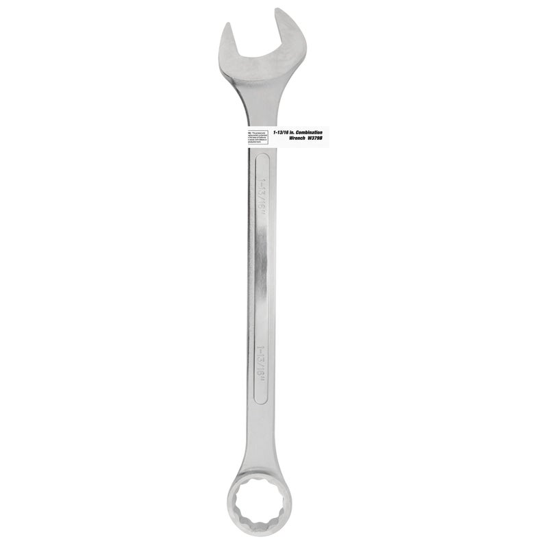 Performance Tool W379B 1-13/16 inch Jumbo Combination Wrench, Drop-Forged Chrome Alloy Steel, Satin Chrome Finish, Rounded Box End - Image 4